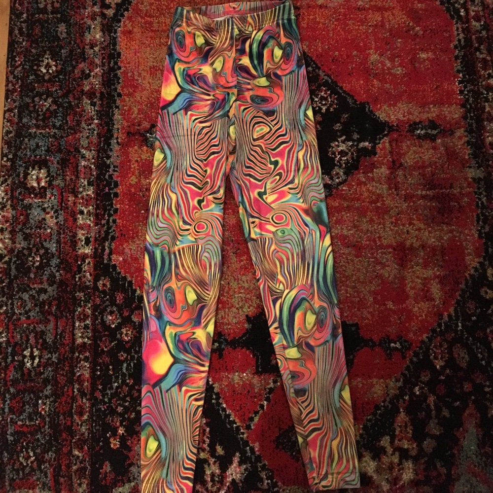 Psychedelic velvet high waist leggings